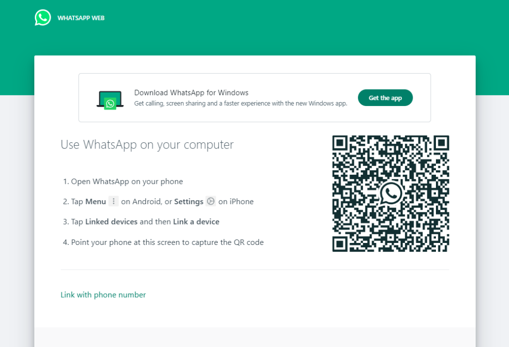 how to link whatsapp web on android divice